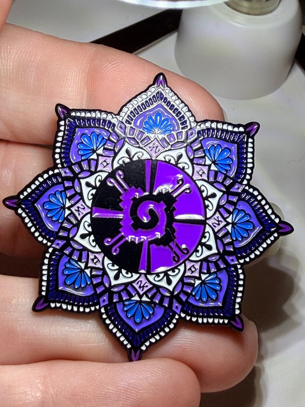 Potent Lifestyle Purple Blue Mandala Sacred Geometry Enamel Lapel Hat Pin